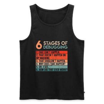 6 Stages of Debugging Informatiker Coder Software - Männer Premium Bio Tank Top - Schwarz - Vorne - AI Model Male 178 light (178cm)