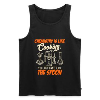 Chemistry Students Saying Chemistry is like cooking - Men's Premium Organic Tank Top - black - Front - AI Model Male 178 light (178cm)