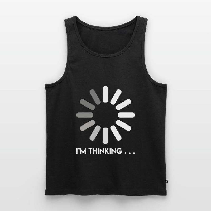Programmierer Witz ich denke nach Coder Männer Premium Bio Tank Top