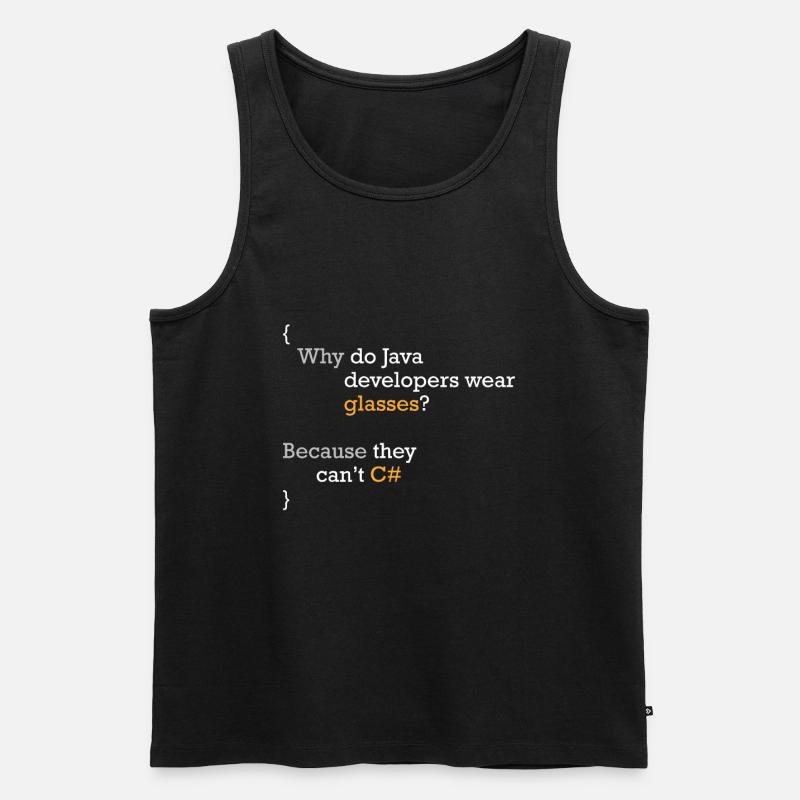 C# Code Witz Programmierer Hacker C Sharp Coder - Männer Premium Bio Tank Top - Schwarz