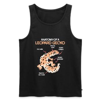 Terrarium Anatomie d’un Gecko Lézard Léopard Gecko - Débardeur bio Premium Homme - noir - Devant - AI Model Male 178 light (178cm)