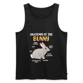 Anatomie d’un lapin Rongeur lapin - Débardeur bio Premium Homme - noir - Devant - Michal (187cm)