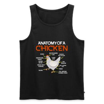 Chicken Anatomy Rooster Chicken Hen Eggs - Men's Premium Organic Tank Top - black - Front - Michal (187cm)