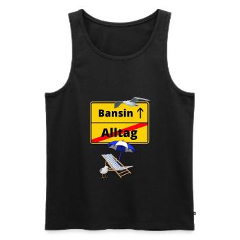 Bansin-Ortsschild Alltag Bansin -Ostsee - Männer Premium Bio Tank Top - Schwarz - Vorne - AI Model Male 178 light (178cm)