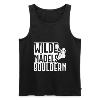 Wilde Mädels Bouldern Boulderhalle Kletterurlaub - Männer Premium Bio Tank Top - Schwarz - Vorne - Michal (187cm)