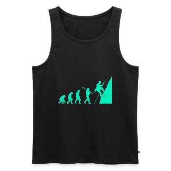 Kletter Evolution Affe Boulderer Kletterer - Männer Premium Bio Tank Top - Schwarz - Vorne - AI Model Male 178 light (178cm)