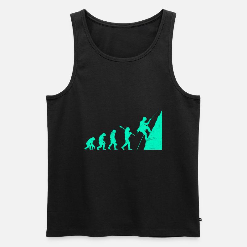 Kletter Evolution Affe Boulderer Kletterer - Männer Premium Bio Tank Top - Schwarz