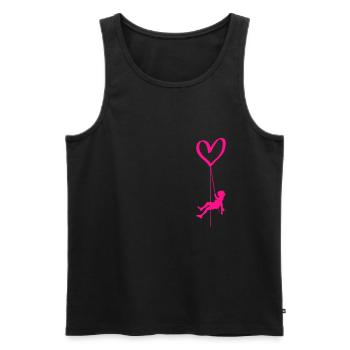 Kletter Herz Felsklettern Freiklettern Vorstieg - Männer Premium Bio Tank Top - Schwarz - Vorne - AI Model Male 178 light (178cm)