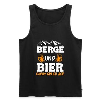 Berge und Bier darum bin ich hier Snowboard - Männer Premium Bio Tank Top - Schwarz - Vorne - Michal (187cm)