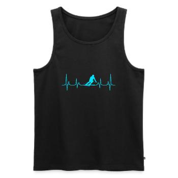 Ski Herzschlag Skifahrer - Débardeur bio Premium Homme - noir - Devant - AI Model Male 178 light (178cm)