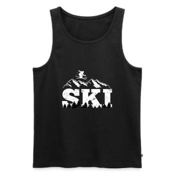 Skiing Mountaineering Winter sports Skiers - Men's Premium Organic Tank Top - black - Front - Michal (187cm)