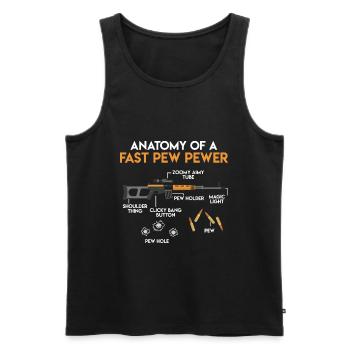Anatomy of a fast Pew Pewer Weapons - Men's Premium Organic Tank Top - black - Front - Michal (187cm)