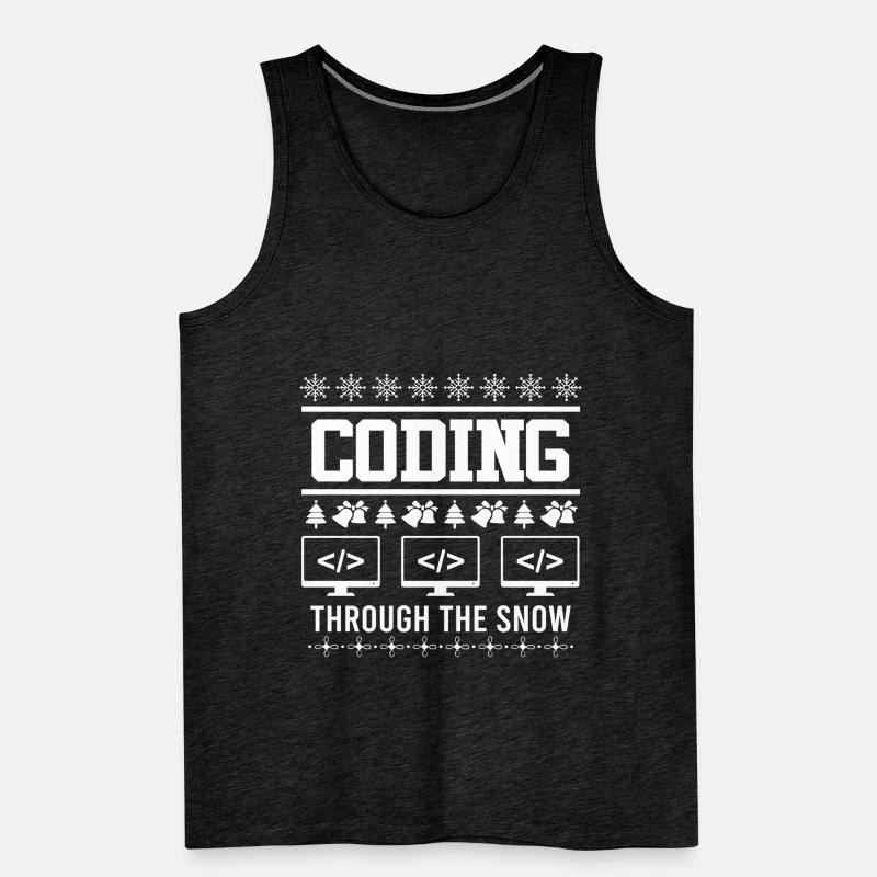 Coder Ugly Christmas Noël Coding through Débardeur bio Premium Homme