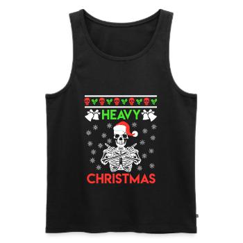 Ugly Christmas Weihnachten Skelett Totenkopf - Männer Premium Bio Tank Top - Schwarz - Vorne - Michal (187cm)