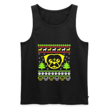 Hunde Mops HUndebesitzer Ugly Christmas Spaß - Männer Premium Bio Tank Top - Schwarz - Vorne - AI Model Male 178 light (178cm)
