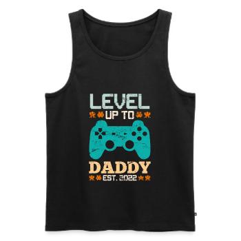 Level up to Daddy 2022 Gaming Père devenir papa - Débardeur bio Premium Homme - noir - Devant - AI Model Male 178 light (178cm)