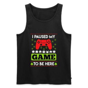 Gamer La veille de Noël Noël jeu sort - Débardeur bio Premium Homme - noir - Devant - AI Model Male 178 light (178cm)