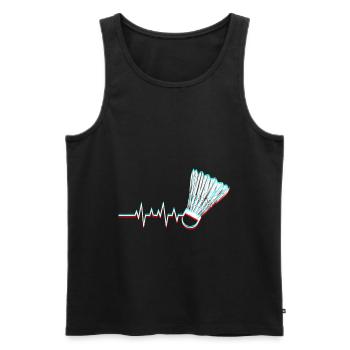 Badminton Badminton Player Heartbeat Badminton - Men's Premium Organic Tank Top - black - Front - AI Model Male 178 light (178cm)
