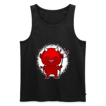 Petit Diable Satan Antéchrist - Débardeur bio Premium Homme - noir - Devant - AI Model Male 178 light (178cm)