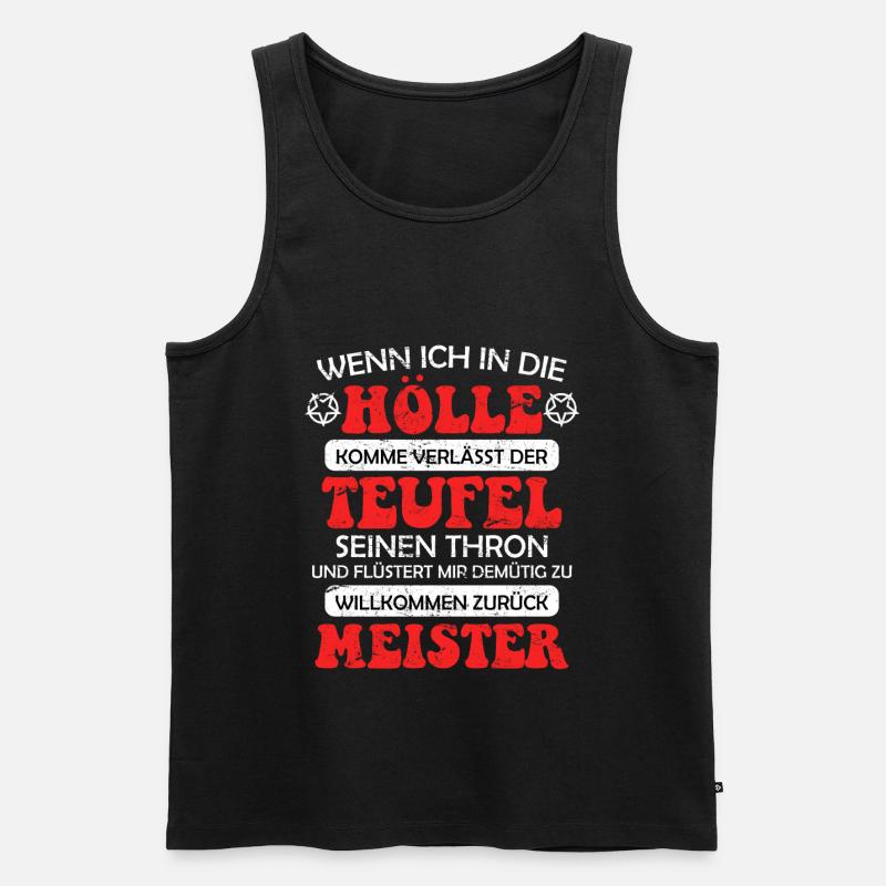 Funny Devil Saying Satan Hell - Men's Premium Organic Tank Top - black