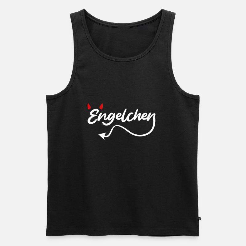 Engel oder Teufel Engelchen Teufelchen - Männer Premium Bio Tank Top - Schwarz