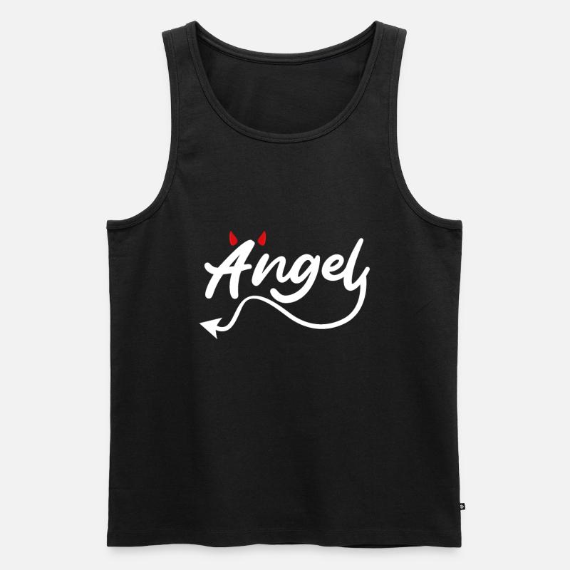 Teufel Teufelchen Engelchen - Männer Premium Bio Tank Top - Schwarz
