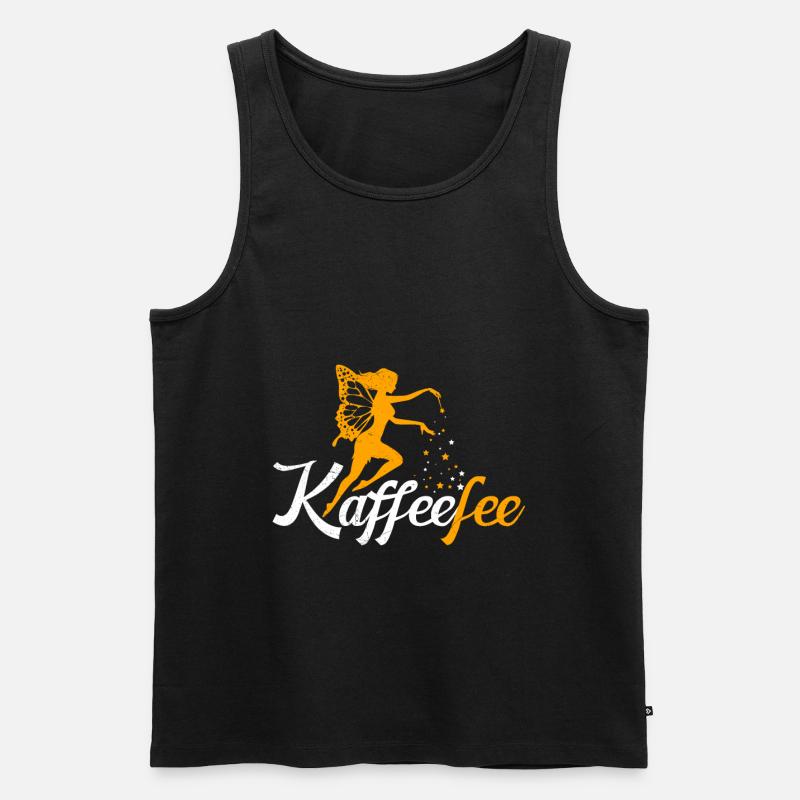 Kaffeefee Kaffee Fee Kaffee Trinker - Männer Premium Bio Tank Top - Schwarz