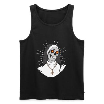 Satan Nonne Antichrist Totenkopf Satan - Männer Premium Bio Tank Top - Schwarz - Vorne - Michal (187cm)
