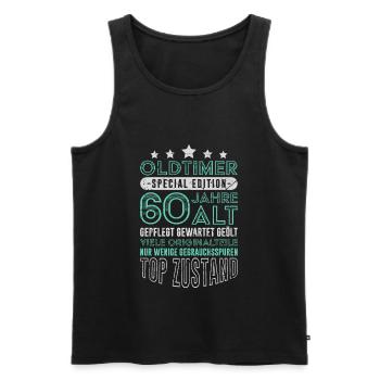 60. Geburtstag Oldtimer Auto 60 Jahre Geburtstag - Männer Premium Bio Tank Top - Schwarz - Vorne - Michal (187cm)
