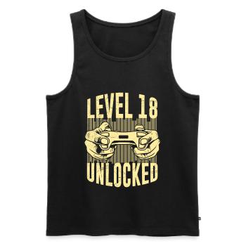 Level 18 unlocked 18 years birthday boy - Men's Premium Organic Tank Top - black - Front - Michal (187cm)