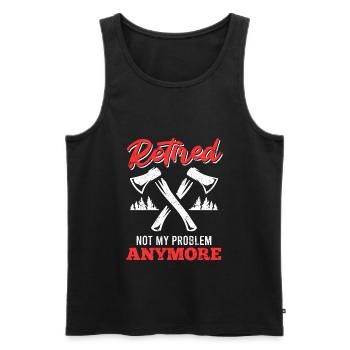 Lumberjack forester in retirement not my problem - Men's Premium Organic Tank Top - black - Front - Michal (187cm)