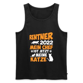 Rentner 2022 Chef ist meine Katze Katzenbesitzer - Männer Premium Bio Tank Top - Schwarz - Vorne - Michal (187cm)