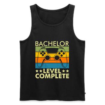 Baccalauréat complet Baccalauréat 2022 - Débardeur bio Premium Homme - noir - Devant - AI Model Male 178 light (178cm)