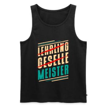 Nach Lehrling und Geselle Meister bestanden - Männer Premium Bio Tank Top - Schwarz - Vorne - Michal (187cm)