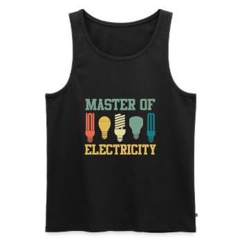 Maître artisan passé maître électricien maître - Débardeur bio Premium Homme - noir - Devant - AI Model Male 178 light (178cm)