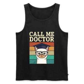Call me Doctor Dissertation Doctorate passed - Men's Premium Organic Tank Top - black - Front - Michal (187cm)