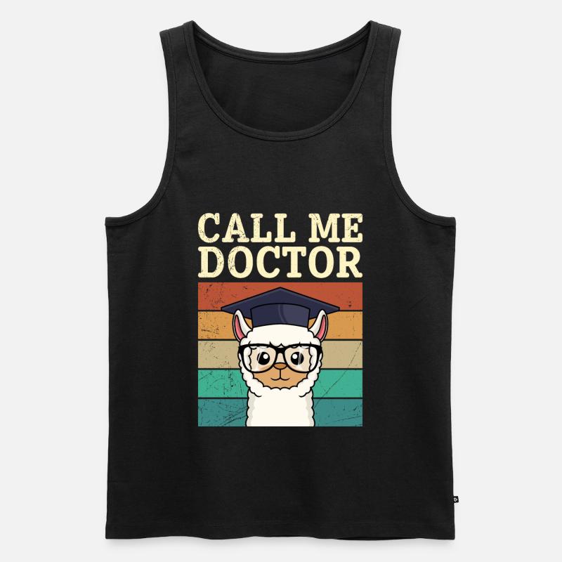Call me Doktor Dissertation Promotion bestanden - Männer Premium Bio Tank Top - Schwarz