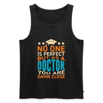 Docteur 2022 thèse de doctorat presque parfaite - Débardeur bio Premium Homme - noir - Devant - AI Model Male 178 light (178cm)