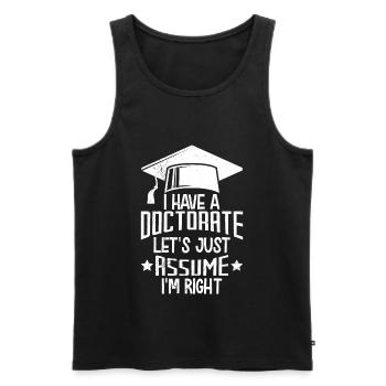 Have a PhD 2022 Doctorate - Men's Premium Organic Tank Top - black - Front - AI Model Male 178 light (178cm)