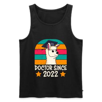 Docteur depuis 2022 Thèse de doctorat Doctorat - Débardeur bio Premium Homme - noir - Devant - AI Model Male 178 light (178cm)