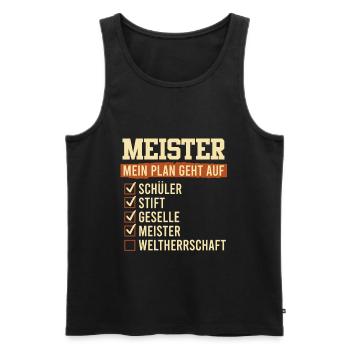 Meisterschule absolviert Meisterprüfung bestanden - Männer Premium Bio Tank Top - Schwarz - Vorne - Michal (187cm)