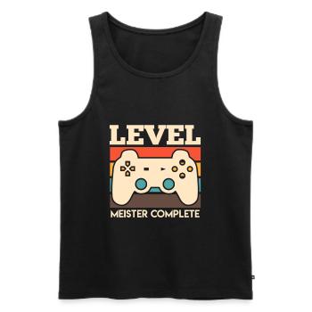 Level Meister complete Meisterprüfung bestanden - Männer Premium Bio Tank Top - Schwarz - Vorne - Michal (187cm)