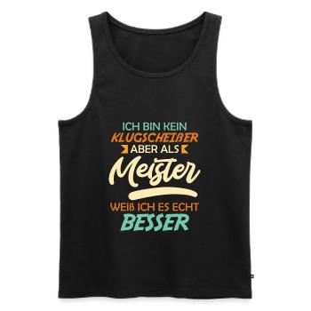 Meisterprüfung Meister Meisterschule Meister - Männer Premium Bio Tank Top - Schwarz - Vorne - Michal (187cm)