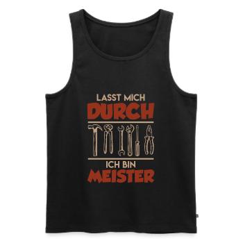 Meister Meisterprüfung Meisterbrief Meistertitel - Männer Premium Bio Tank Top - Schwarz - Vorne - Michal (187cm)