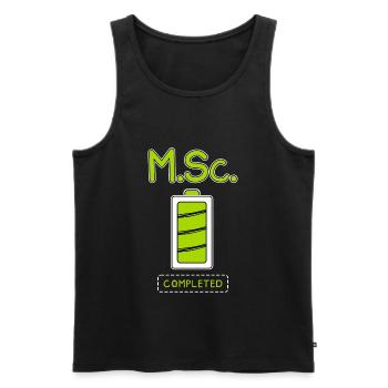 Master of Science completed Master's degree - Men's Premium Organic Tank Top - black - Front - AI Model Male 178 light (178cm)