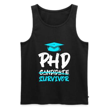 Doctorat Docteur 2022 Doctorant Survivant - Débardeur bio Premium Homme - noir - Devant - Michal (187cm)