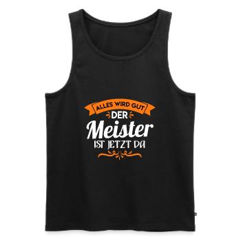 Meister Meisterprüfung - Männer Premium Bio Tank Top - Schwarz - Vorne - Michal (187cm)