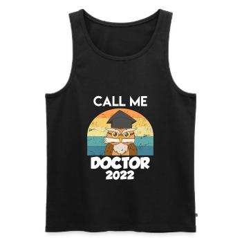 Appelez-moi Docteur 2022 Doctorat Disputation - Débardeur bio Premium Homme - noir - Devant - AI Model Male 178 light (178cm)