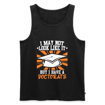 Dissertation Doktortitel 2022 Doktor Promotion - Männer Premium Bio Tank Top - Schwarz - Vorne - Michal (187cm)