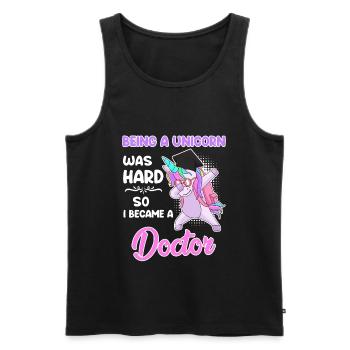 Doktorin 2022 Doktor Einhorn Promotion - Männer Premium Bio Tank Top - Schwarz - Vorne - AI Model Male 178 light (178cm)